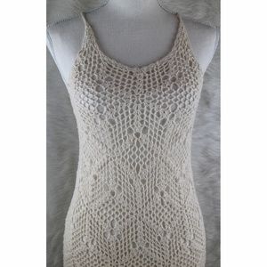 Forever 21 Sheer Crochet Knit Boho Blouse Top